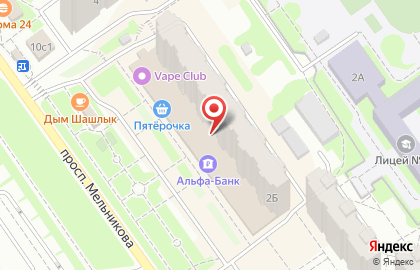 Универсам Fix Price на проспекте Мельникова на карте
