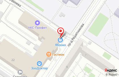 Супермаркет Яблоко в проезде Решетникова на карте