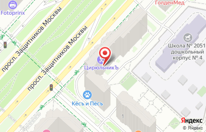 Хозяйственный магазин на проспекте Защитников Москвы на карте