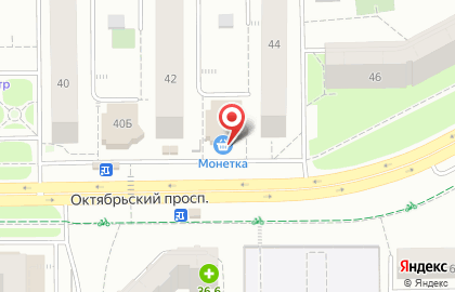 Супермаркет Монетка на Октябрьском проспекте на карте