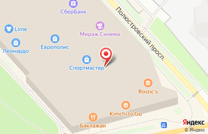 Магазин косметики NYX на Полюстровском проспекте на карте
