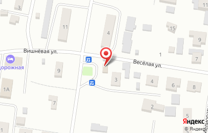 Продуктовый магазин У Дениса на улице Веселая на карте