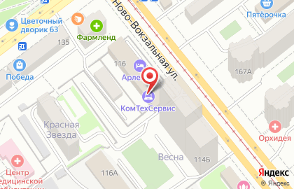 Сервисный центр КомТехСервис на Ново-Вокзальной улице на карте