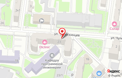 Магазин продуктов на улице Челюскинцев на карте