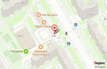Киоск по продаже фруктов и овощей, Приморский район на проспекте Королёва на карте