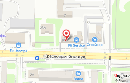 Магазин автозапчастей Командир на Красноармейской улице на карте