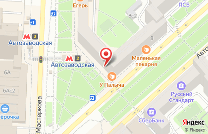 Цветочный супермаркет Цветочный Ряд на метро Автозаводская на карте