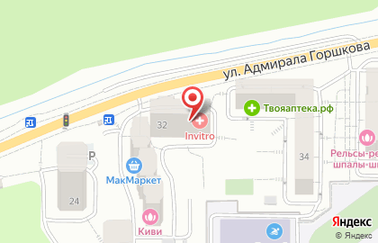 Медицинская компания Инвитро в Первореченском районе на карте