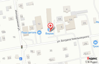 Магазин автозапчастей для иномарок Вираж на улице Богдана Хмельницкого на карте