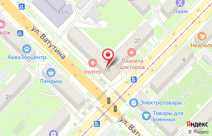 Центр натяжных потолков Потолок в коробке на улице Ватутина на карте