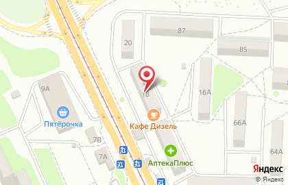 Кафе Дизель на улице Комарова на карте
