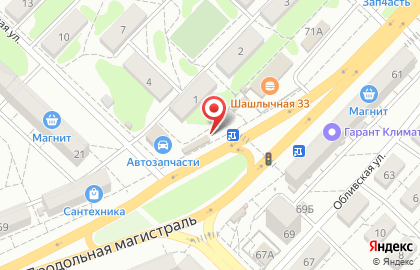 Киоск и магазин хлебобулочных изделий в Краснооктябрьском районе на карте
