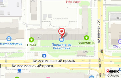 Магазин продуктов из Казахстана на Комсомольском проспекте на карте