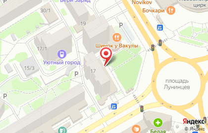 Железнодорожный район Киоск по продаже фруктов и овощей в Железнодорожном районе на карте