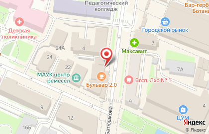 Кафе Бульвар на улице Батюшкова на карте