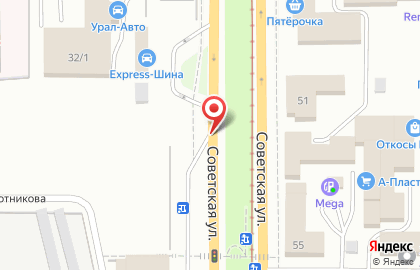 Мастерская Шиномонтаж на Советской улице на карте