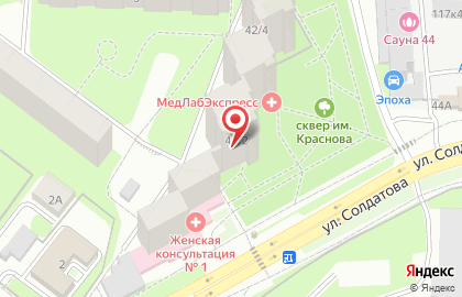 Аптека Планета Здоровья на улице Солдатова, 42/2 на карте