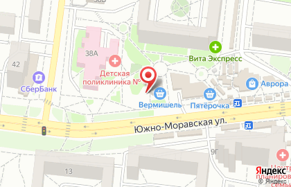 Гвозди на Южно-Моравской улице на карте