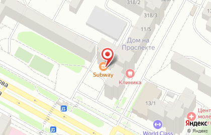 Ресторан быстрого питания SubWay на проспекте Маршала Жукова на карте