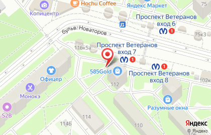 Сервисный центр Мега.ру на бульваре Новаторов на карте