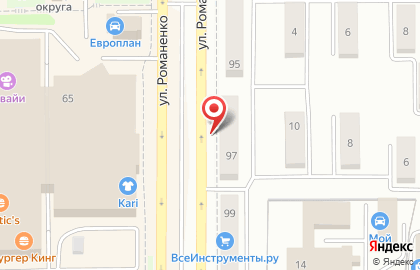 Магазин автозапчастей Мтех на улице Романенко на карте
