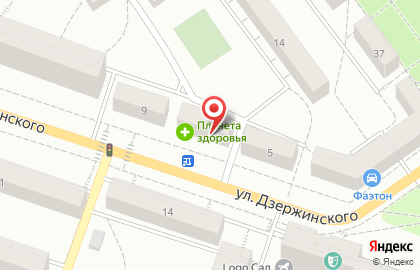 Магазин продуктов Йола-маркет на улице Дзержинского на карте