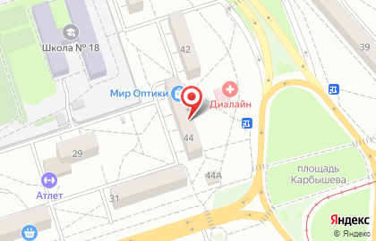 Спортивный клуб Олимп на улице Карбышева на карте