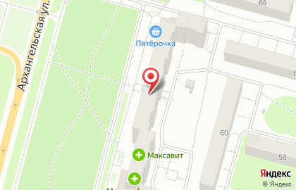Магазин овощей и фруктов на Архангельской улице на карте