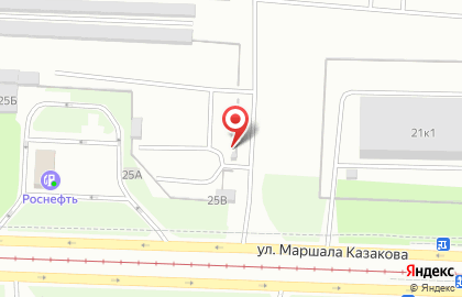 Автостоянка на ул. Маршала Казакова, 25 к2 на карте