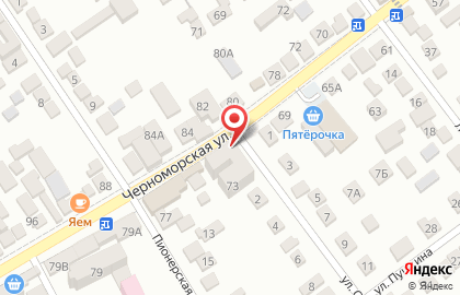 Банкомат Крайинвестбанк на Черноморской улице, 73 в Анапе на карте