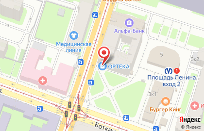 Ортопедический салон ОРТЕКА "Площадь Ленина" на карте