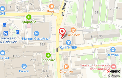Магазин Мир ткани на улице Ленина на карте
