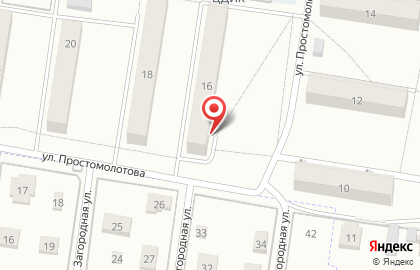 Магазин продуктов на ул. Простомолотова, 16 на карте