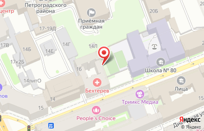 Бехтерев, Медицинский Центр на улице Мира на карте
