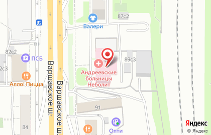 «Медицинский центр Андреевские больницы — НЕБОЛИТ» на Варшавском шоссе на карте