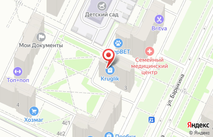Служба бытовых услуг на улице Барыкина на карте