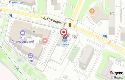 Сервисно-торговый центр Vianor на улице Пришвина на карте