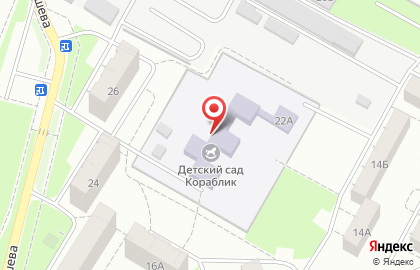 Основная общеобразовательная школа №19 с дошкольным отделением на улице Карбышева на карте