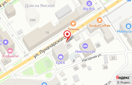 Магазин по продаже фруктов и овощей на ул. Луначарского, 31/1 на карте