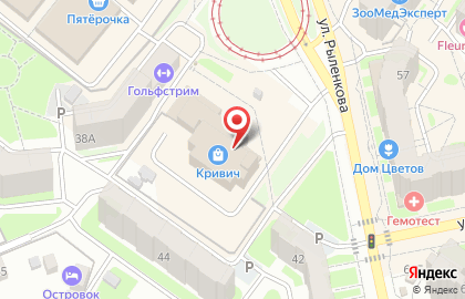 Гранитная мастерская на улице Рыленкова на карте