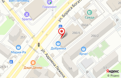 Супермаркет Добрянка на улице Бориса Богаткова на карте