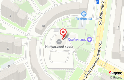 Строящееся административное здание по ул. Воинов-Интернационалистов, 12а на карте