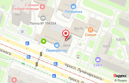 Магазин орехов, сухофруктов и кондитерских изделий на проспекте Луначарского на карте