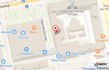 Администрация г. Екатеринбурга в Банковском переулке на карте