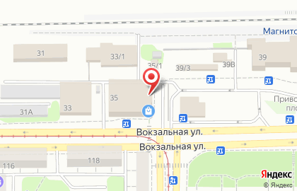Магазин бакалейных товаров на Вокзальной улице на карте