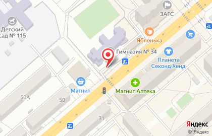 Гимназия №34 на проспекте Энтузиастов на карте
