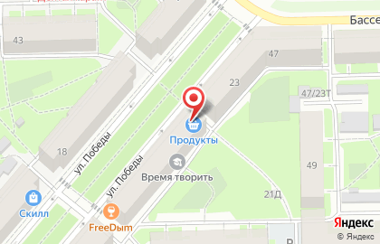 Продовольственный магазин в Московском районе на карте