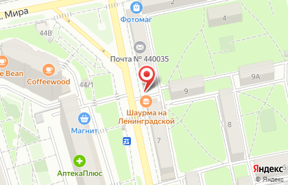 Киоск на улице Ленинградской на карте