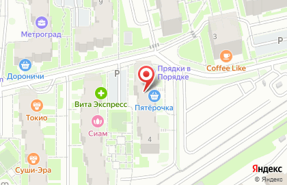 Универсам Пятёрочка на Краснополянской улице на карте