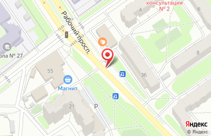 Киоск по продаже мясной продукции Мясная Ярмарка на Рабочем проспекте на карте